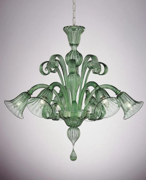 Incandescent Chandeliers for a Warm and Traditional GlowGreen Murano Glass 6 Arm Chandelier Incandescent Chandeliers for a Warm and Traditional GlowGreen Murano Glass 6 Arm Chandelier