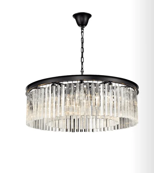 Chandeliers with Metal Frames in Bronze FinishHanmer Matt Black & Crystal Duel Ringed Chandelier - ID 8837 Chandeliers with Metal Frames in Bronze FinishHanmer Matt Black & Crystal Duel Ringed Chandelier - ID 8837