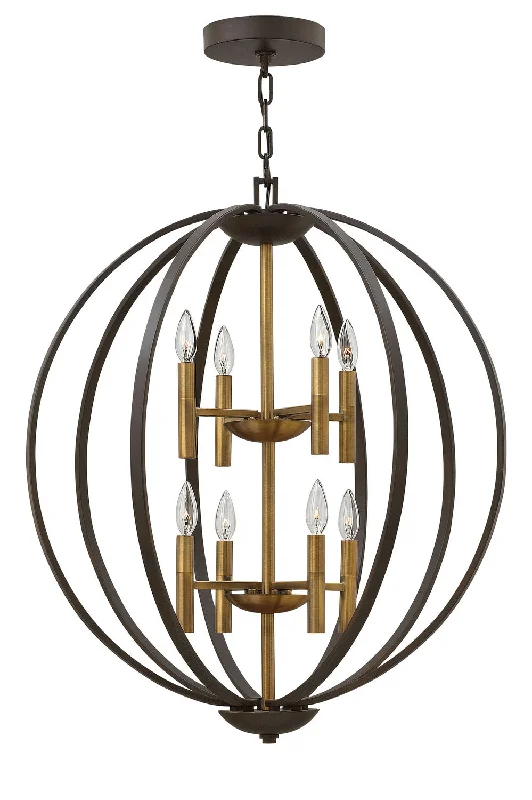 Chandeliers with Metal Frames in Silver FinishEuclid LED Foyer Pendant
