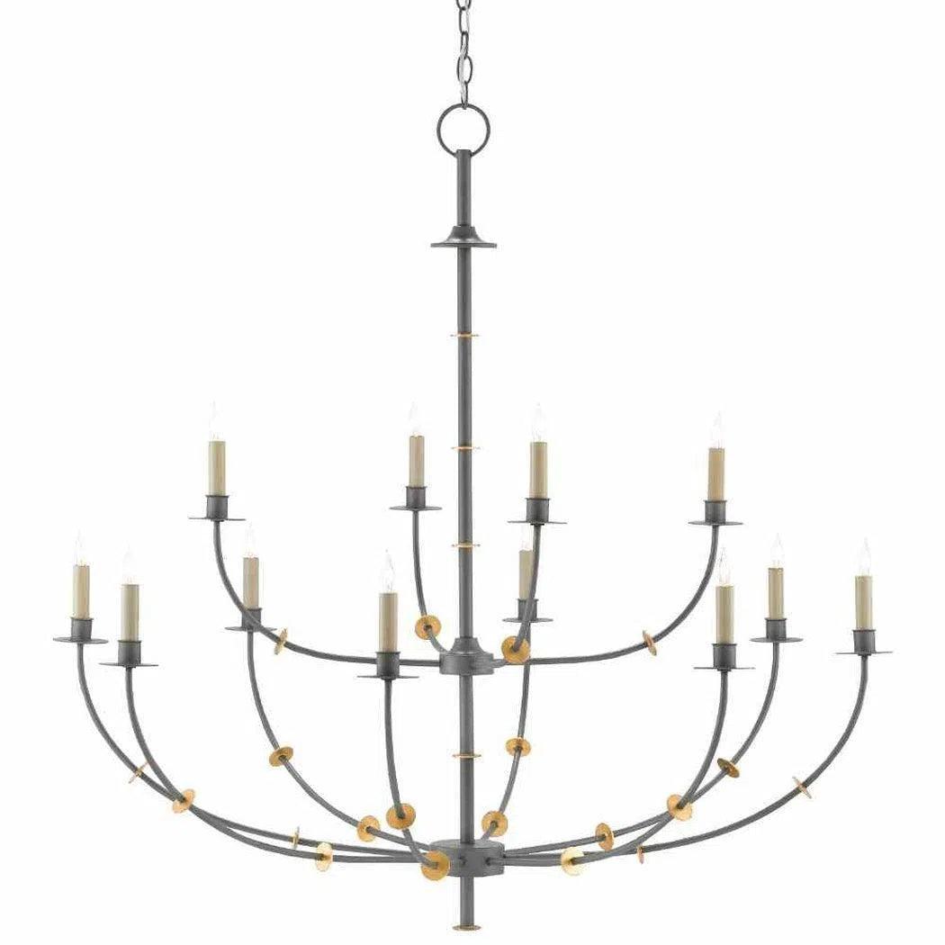 Small Chandeliers for Compact RoomsHiroshi Gray Gold Leaf Balladier Chandelier