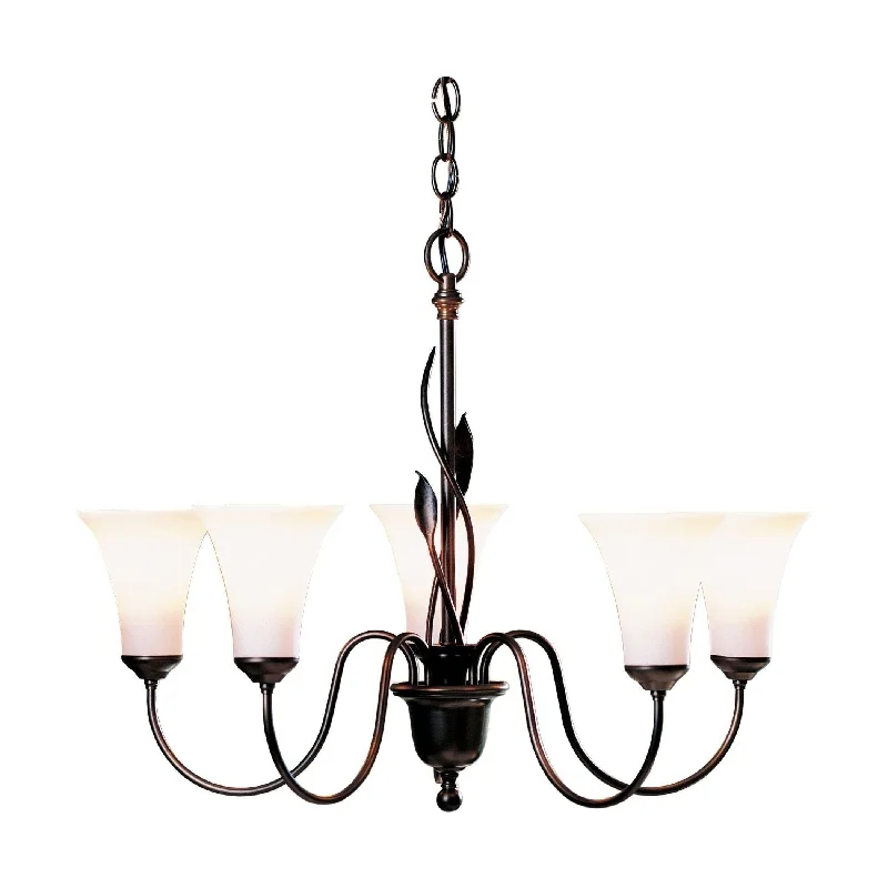 Chandeliers with Metal Frames in Bronze FinishForged Leaves Chandelier