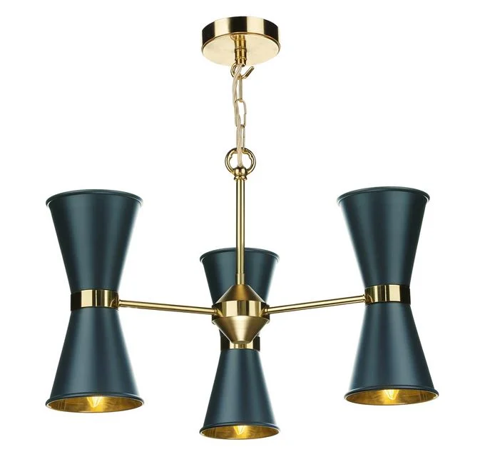 Small Chandeliers for Compact RoomsHyde Brass and Blue Up and Downlight 6 Light Pendant/Semi Flush - ID 10044 Small Chandeliers for Compact RoomsHyde Brass and Blue Up and Downlight 6 Light Pendant/Semi Flush - ID 10044