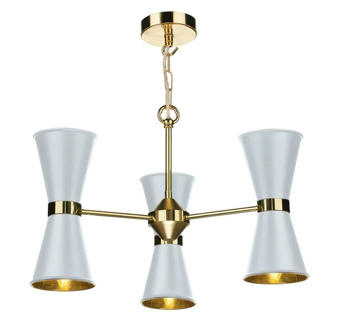 Chandeliers for Living Rooms to Create a Focal PointHyde Brass and White Up and Downlight 6 Light Pendant/Semi Flush - ID 10045 Chandeliers for Living Rooms to Create a Focal PointHyde Brass and White Up and Downlight 6 Light Pendant/Semi Flush - ID 10045