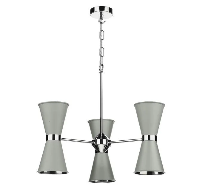 Small Chandeliers for Compact RoomsHyde Chrome and Grey Up and Downlight 6 Light Pendant/Semi Flush - ID 10049 Small Chandeliers for Compact RoomsHyde Chrome and Grey Up and Downlight 6 Light Pendant/Semi Flush - ID 10049
