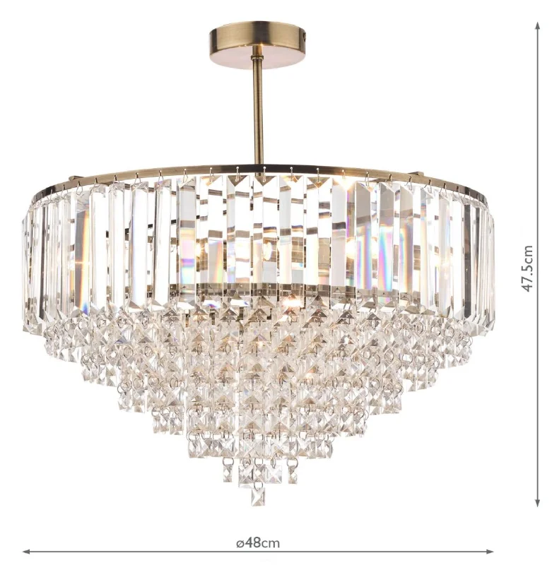 Mini Chandeliers for Adding Charm to Small SpacesAntique Brass Semi Flush Crystal Ceiling Light (Medium) - ID 10701 Mini Chandeliers for Adding Charm to Small SpacesAntique Brass Semi Flush Crystal Ceiling Light (Medium) - ID 10701