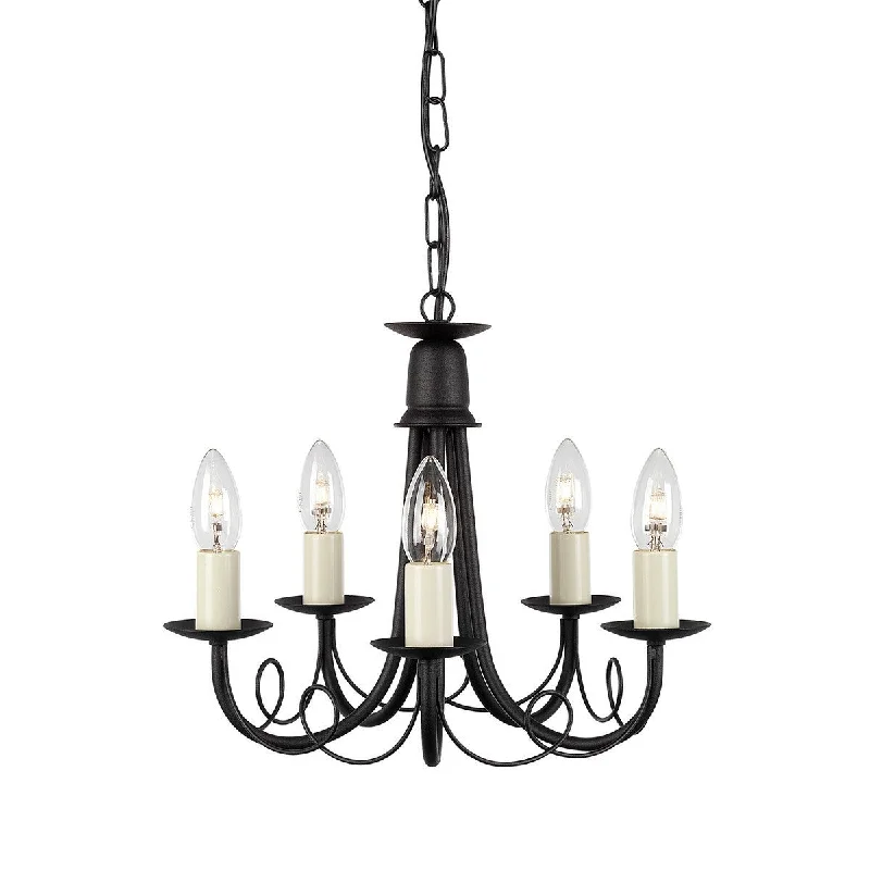 Chandeliers for High Ceilings to Fill Vertical SpaceLambeth Black 5 Arm Ceiling Light - ID 568