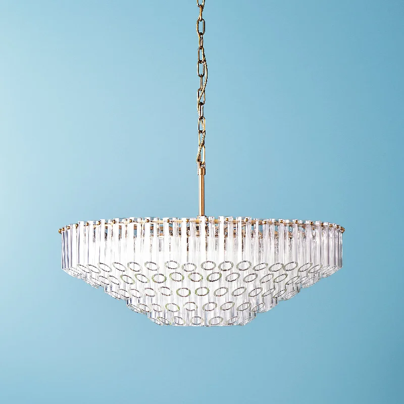Chandeliers for High Ceilings to Fill Vertical SpaceLarger Oldfield chandelier in clear glass Chandeliers for High Ceilings to Fill Vertical SpaceLarger Oldfield chandelier in clear glass