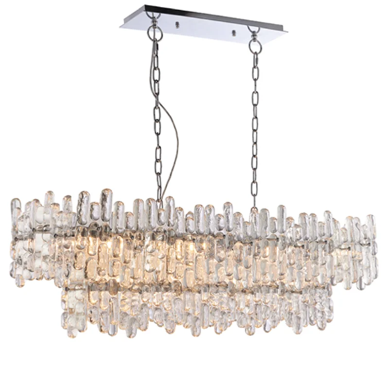 Small Chandeliers for Compact RoomsLinear Ice 12 Arm Chandelier - ID 9638