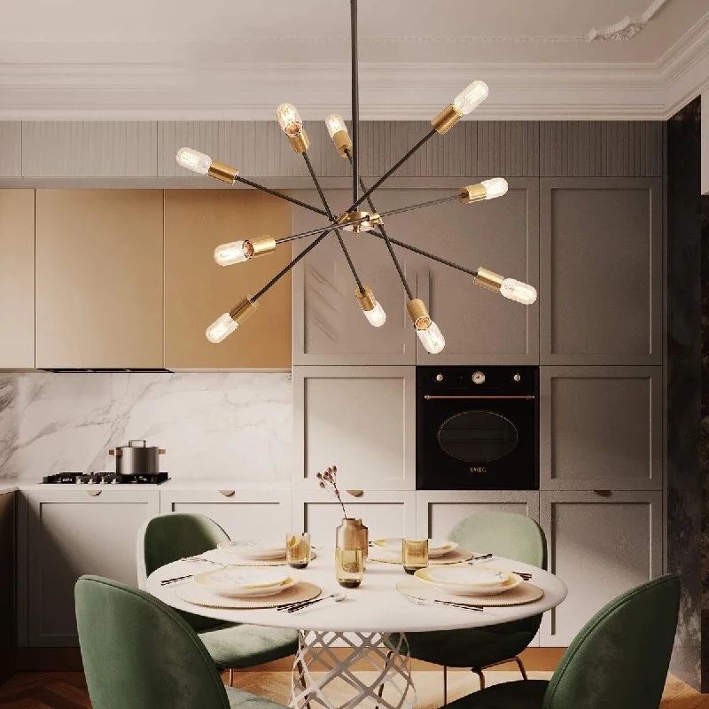 Chandeliers with Multiple Lights for Maximum IlluminationModern Black 10-Light Branches Sputnik Chandelier For Kitchen Dining Room Chandeliers with Multiple Lights for Maximum IlluminationModern Black 10-Light Branches Sputnik Chandelier For Kitchen Dining Room
