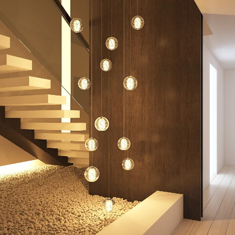 Mid - Century Modern Chandeliers for Vintage AppealModern Crystal Ball Long Raindrop Chandelier for Entrance Foyer Staircase Mid - Century Modern Chandeliers for Vintage AppealModern Crystal Ball Long Raindrop Chandelier for Entrance Foyer Staircase