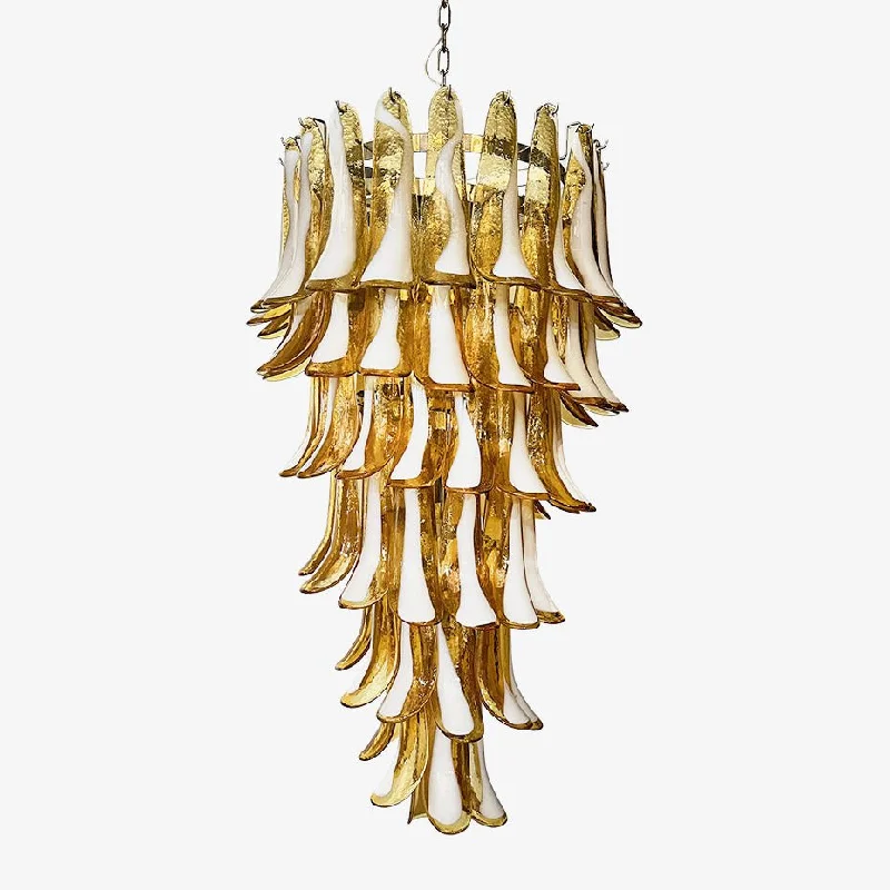 Chandeliers with Dimmable Lights for Ambiance ControlMurano Amber Petals Spiral Chandelier Chandeliers with Dimmable Lights for Ambiance ControlMurano Amber Petals Spiral Chandelier