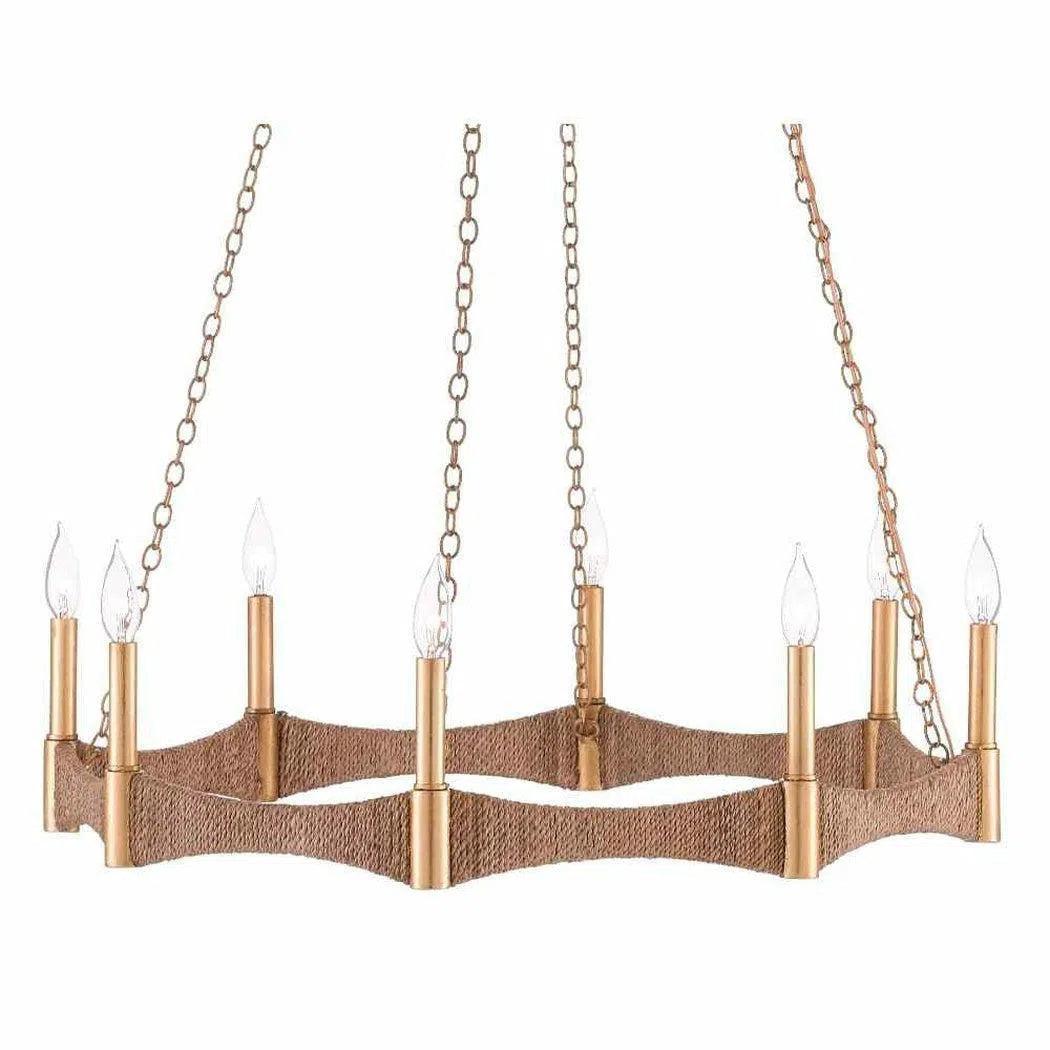 Chandeliers with Multiple Lights for Maximum IlluminationNatural Dark Gold Leaf Mallorca Chandelier