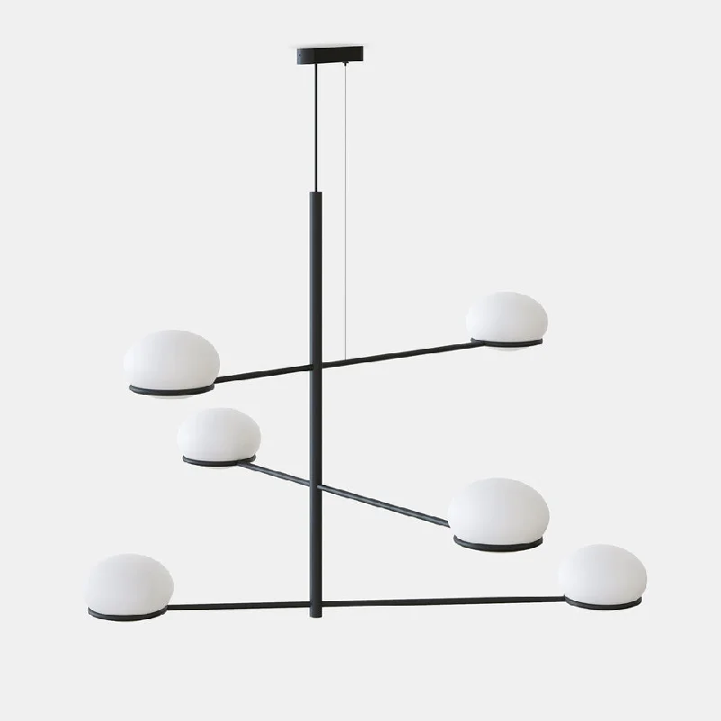 Incandescent Chandeliers for a Warm and Traditional GlowOCO Black Metal With Diffused Pebble Six Lamp Ceiling Light - ID 10726 Incandescent Chandeliers for a Warm and Traditional GlowOCO Black Metal With Diffused Pebble Six Lamp Ceiling Light - ID 10726