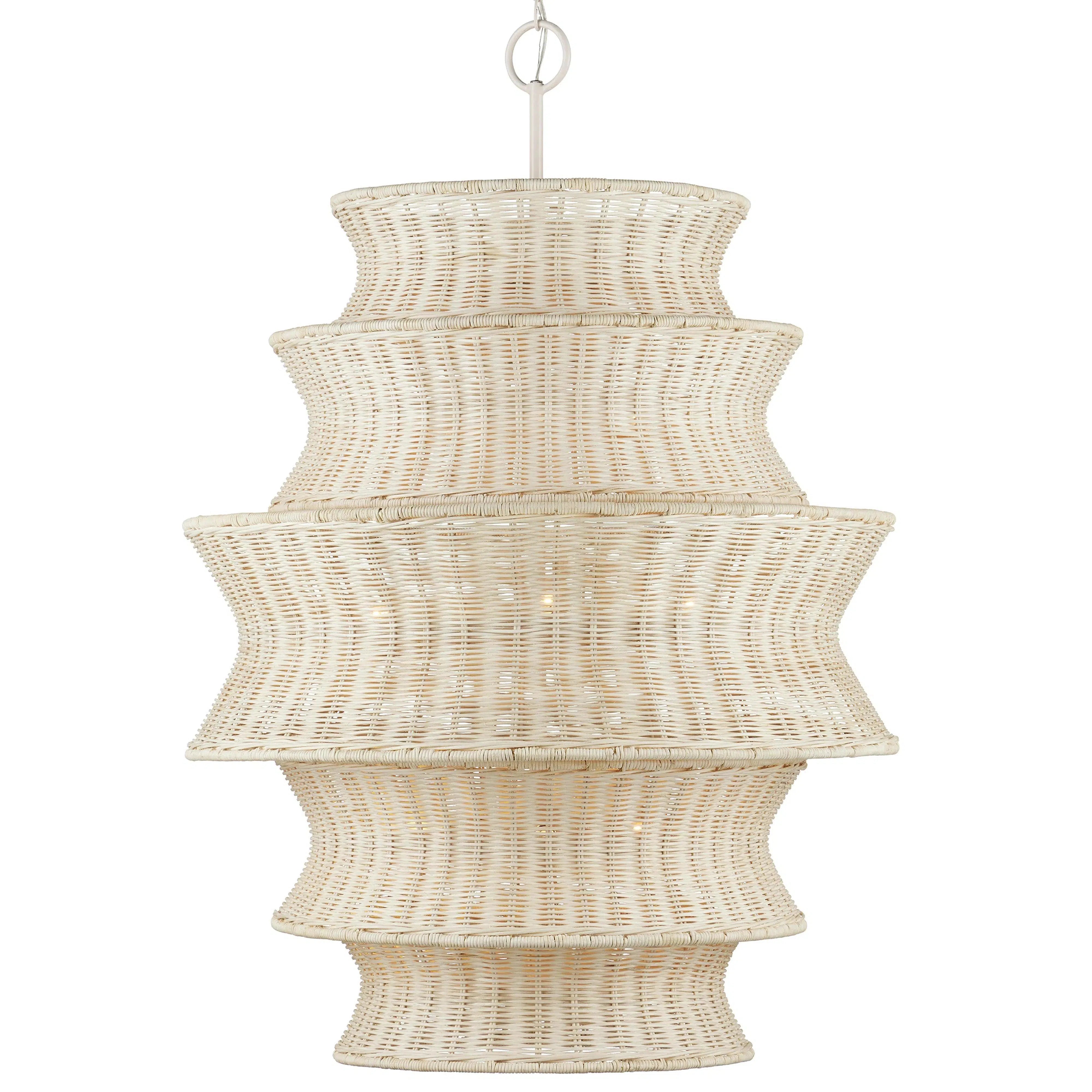Art Deco Chandeliers for a Retro - Glam LookPhebe Large Rattan Chandelier