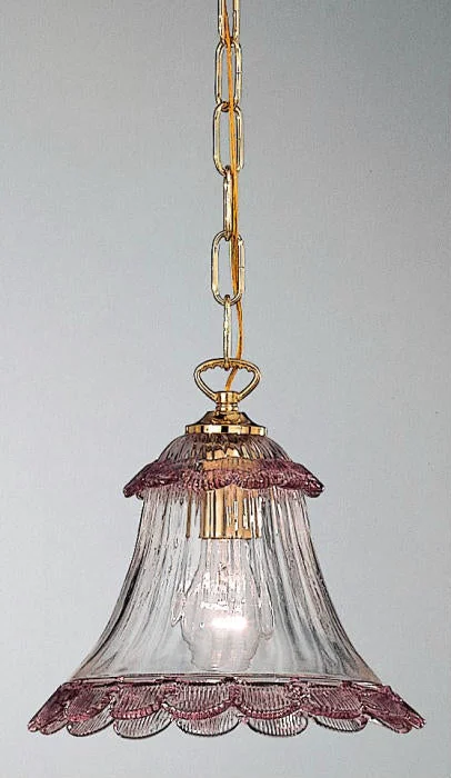 Chandeliers with Metal Frames in Bronze FinishPink And Clear Murano Glass Ceiling Lantern