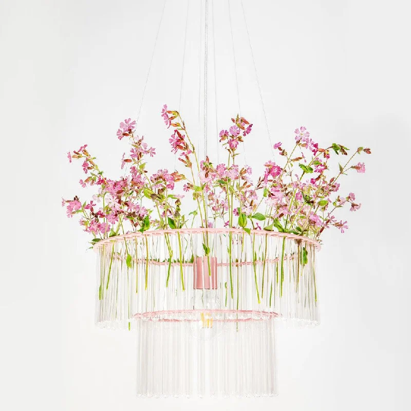 Oversized Chandeliers as a Statement Piece in Living RoomsPink Maria SC Test Tube Chandelier - Double