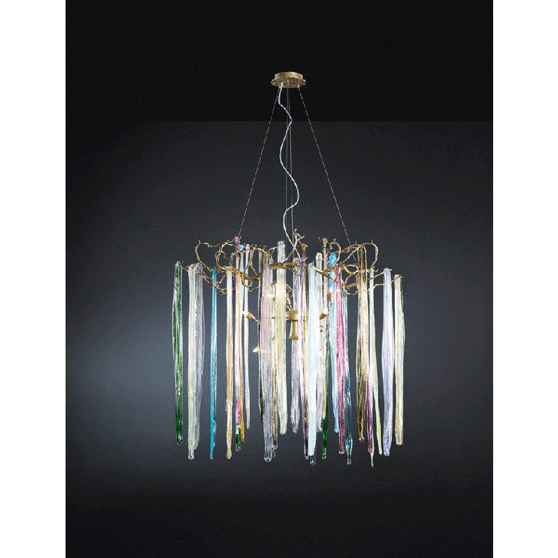 Modern Crystal Chandeliers for Contemporary HomesSerip Waterfall 10 Lamp Round Bespoke Chandelier