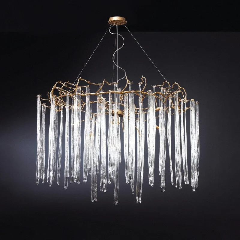Chandeliers with Dimmable Lights for Ambiance ControlSerip Waterfall 13 Lamp Round Bespoke Chandelier