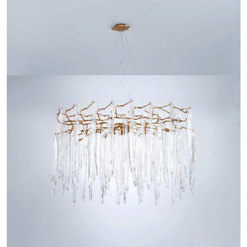 Chandeliers with Frosted Glass for a Softer Light DiffusionSerip Waterfall 19 Lamp Oval Bespoke Chandelier Chandeliers with Frosted Glass for a Softer Light DiffusionSerip Waterfall 19 Lamp Oval Bespoke Chandelier