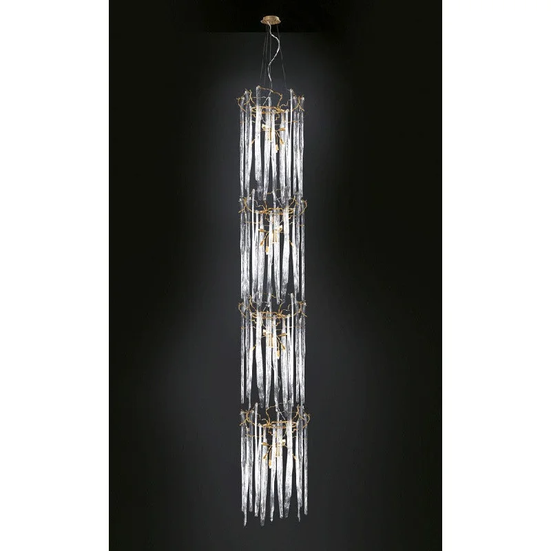 Chandeliers for High Ceilings to Fill Vertical SpaceSerip Waterfall 2 Tier Bespoke Chandelier