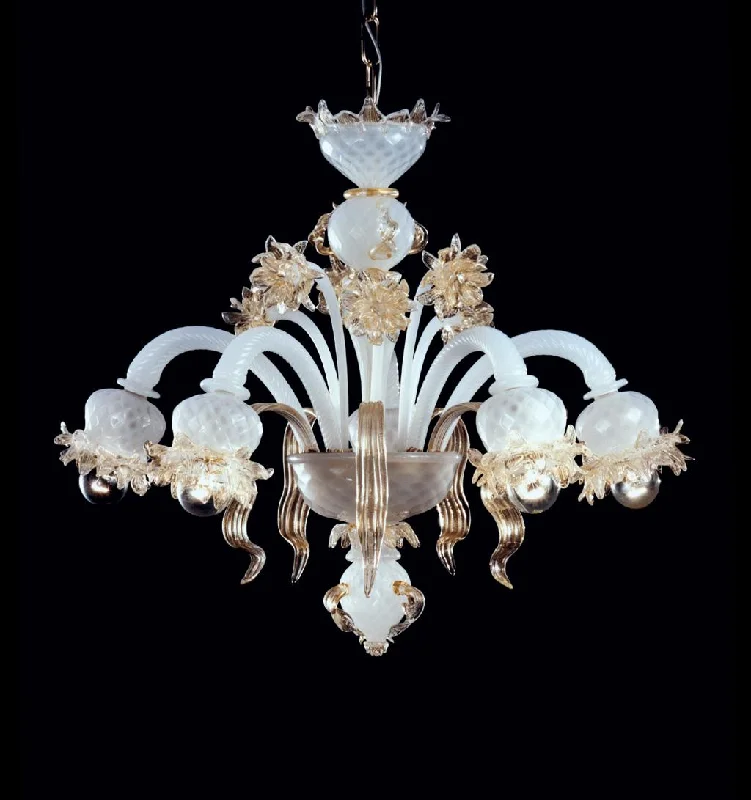 Incandescent Chandeliers for a Warm and Traditional GlowSmall Silk White Murano Glass Chandelier Incandescent Chandeliers for a Warm and Traditional GlowSmall Silk White Murano Glass Chandelier