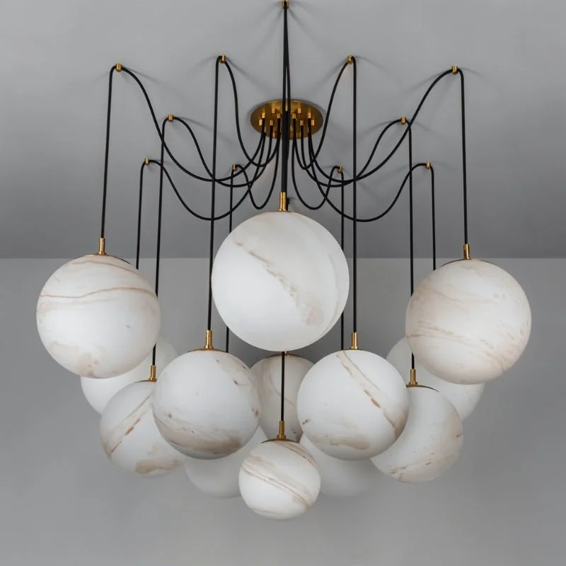 Chandeliers with Colored Glass for a Splash of ColorSvara Alabaster Chandelier