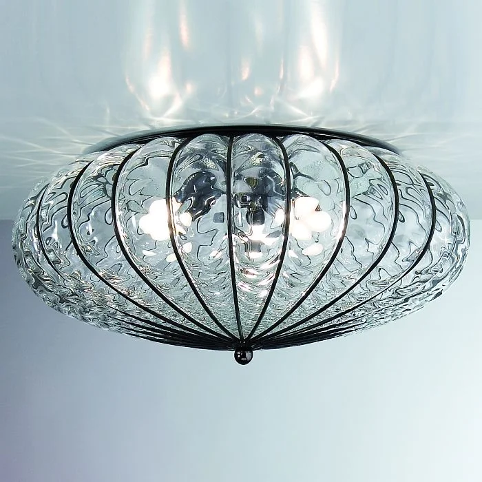 Chandeliers for Low Ceilings to Avoid OvercrowdingTransparent Or White Murano Glass Flush Fitting Ceiling Light Chandeliers for Low Ceilings to Avoid OvercrowdingTransparent Or White Murano Glass Flush Fitting Ceiling Light