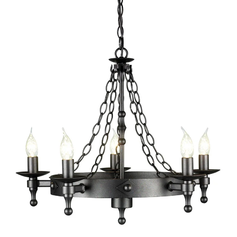 Chandeliers with Dimmable Lights for Ambiance ControlBedworth Graphite 5 Light Chandelier - ID 8390