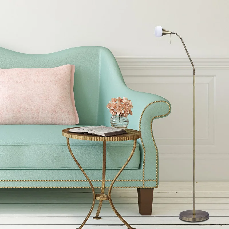 Rustic Farmhouse Style Floor Lamp for Cozy Bedrooms#1556AB 56-64 in. Metal Floor Lamp in an Antique Brass Finish - Gold Rustic Farmhouse Style Floor Lamp for Cozy Bedrooms#1556AB 56-64 in. Metal Floor Lamp in an Antique Brass Finish - Gold