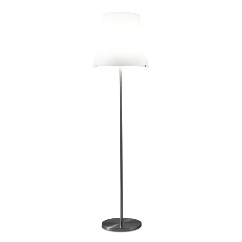 Fabric Floor Lamp with a Linen Shade for a Relaxed Aesthetic3247 Large Floor Lamp - Nickel/White Fabric Floor Lamp with a Linen Shade for a Relaxed Aesthetic3247 Large Floor Lamp - Nickel/White