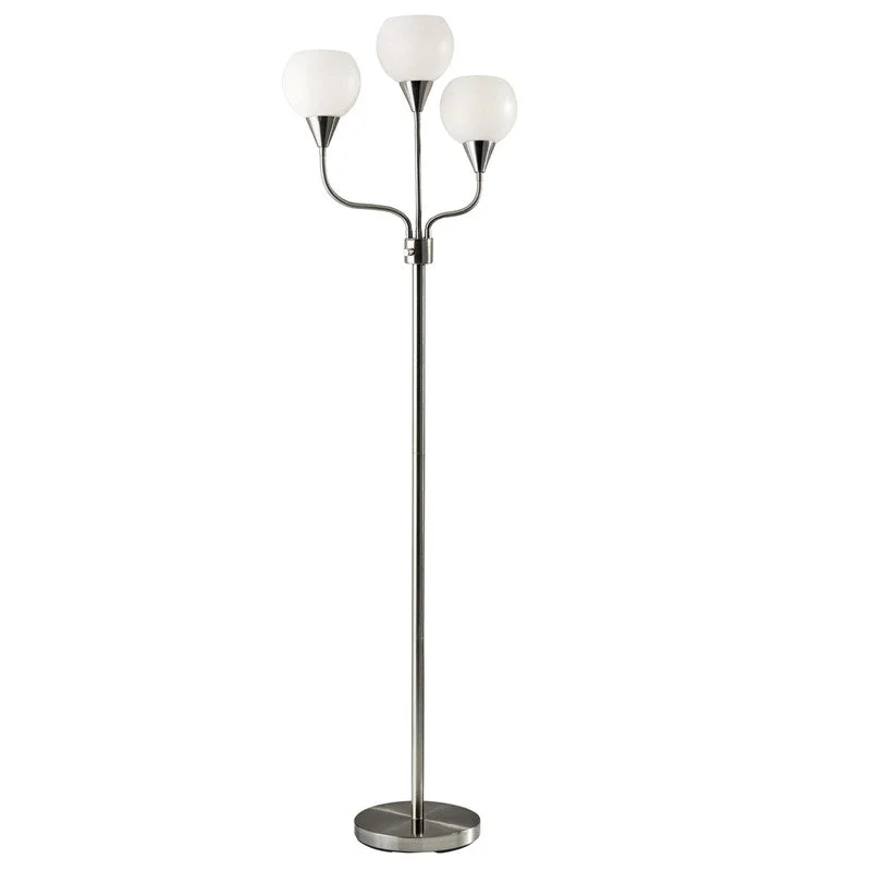 Glass Floor Lamp with Frosted Shades for Soft Diffused LightPhillip 3-Arm Floor Lamp Glass Floor Lamp with Frosted Shades for Soft Diffused LightPhillip 3-Arm Floor Lamp