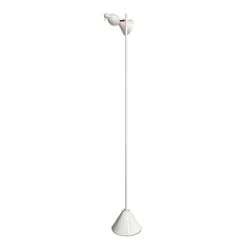 Wood Floor Lamp with Natural Grain for a Warm and Organic FeelAlouette 1 Bird Floor Lamp - White Wood Floor Lamp with Natural Grain for a Warm and Organic FeelAlouette 1 Bird Floor Lamp - White
