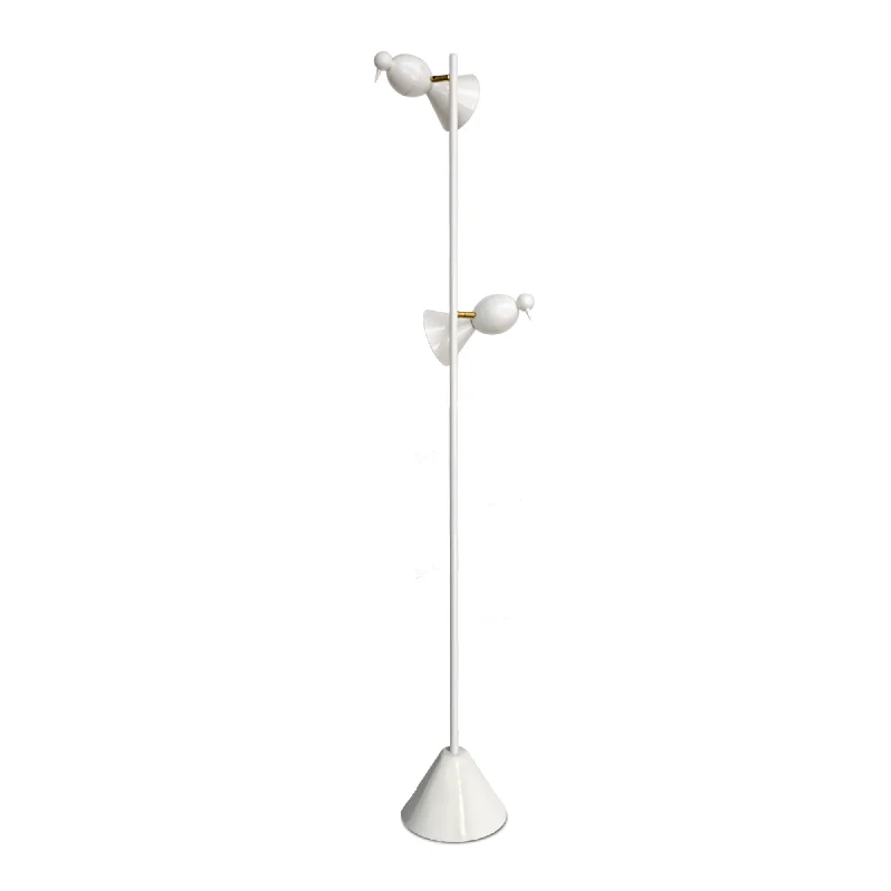 Wood Floor Lamp with Natural Grain for a Warm and Organic FeelAlouette 2 Birds Floor Lamp - White/Brass Wood Floor Lamp with Natural Grain for a Warm and Organic FeelAlouette 2 Birds Floor Lamp - White/Brass