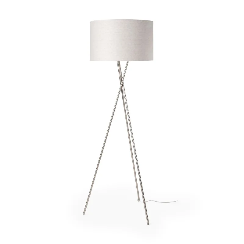 Adjustable Height Floor Lamp for Versatile Lighting NeedsAmbrose Floor Lamp Silver Metal | Beige Shade Adjustable Height Floor Lamp for Versatile Lighting NeedsAmbrose Floor Lamp Silver Metal | Beige Shade
