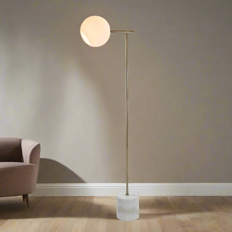 Modern Minimalist Floor Lamp for Contemporary Living RoomsBrooklyn Elegant Marble Floor Lamp - Gold, Glass Shade, 1270mm High, PL0019 Modern Minimalist Floor Lamp for Contemporary Living RoomsBrooklyn Elegant Marble Floor Lamp - Gold, Glass Shade, 1270mm High, PL0019