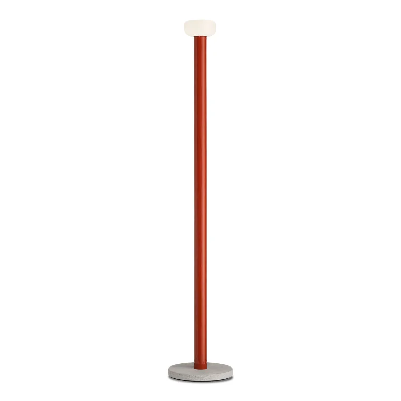 Fabric Floor Lamp with a Linen Shade for a Relaxed AestheticBellhop Floor Lamp - Brick Red Fabric Floor Lamp with a Linen Shade for a Relaxed AestheticBellhop Floor Lamp - Brick Red