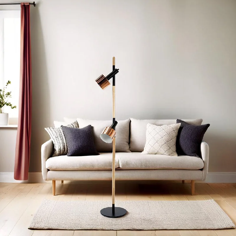 Rustic Farmhouse Style Floor Lamp for Cozy BedroomsBorka Floor Lamp 2Lt in Copper/Black Rustic Farmhouse Style Floor Lamp for Cozy BedroomsBorka Floor Lamp 2Lt in Copper/Black