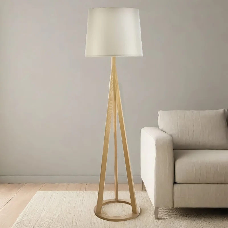 Dimmable Floor Lamp for Adjustable Lighting AmbianceCeleste Floor Lamp in Wood/Beige Dimmable Floor Lamp for Adjustable Lighting AmbianceCeleste Floor Lamp in Wood/Beige