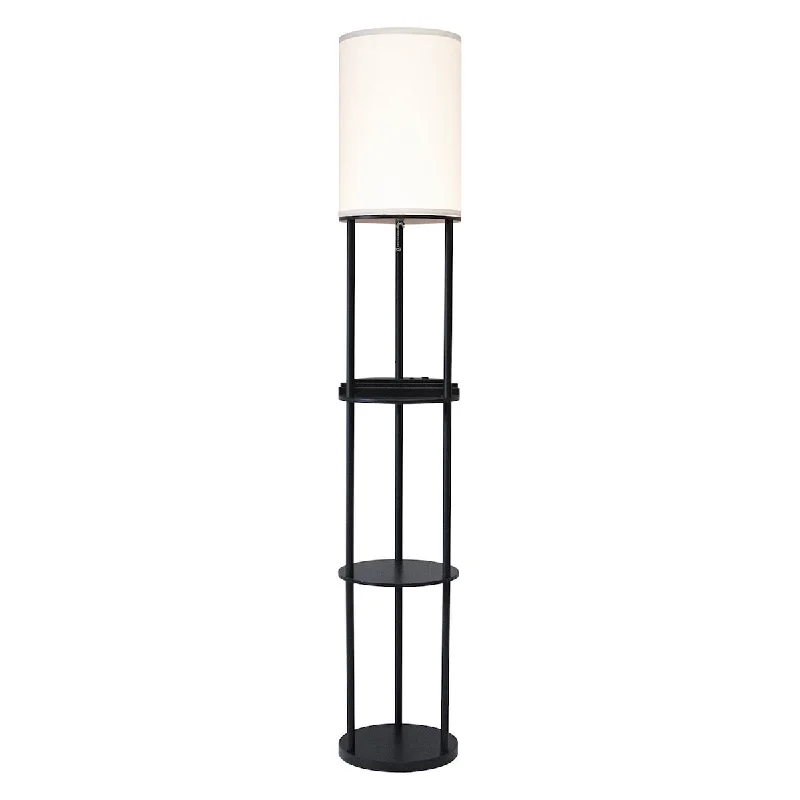 Bohemian Inspired Floor Lamp for Eclectic Home DecorCharging Station Shelf Floor Lamp - Black/white Bohemian Inspired Floor Lamp for Eclectic Home DecorCharging Station Shelf Floor Lamp - Black/white