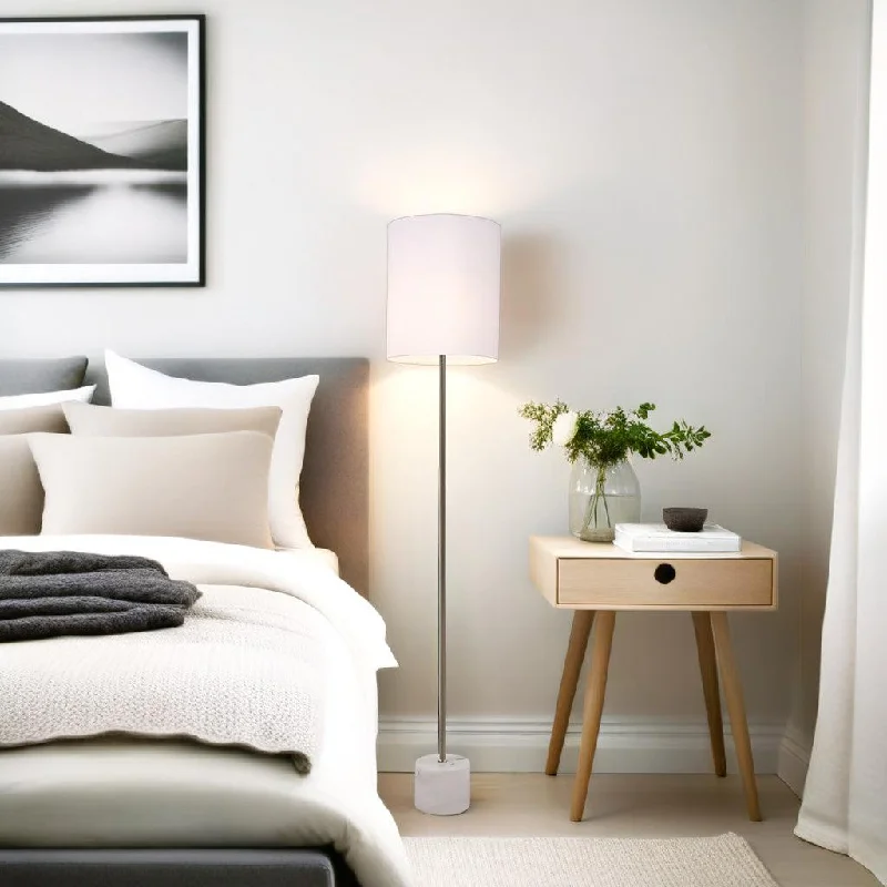 Way Switch Floor Lamp for Multiple Light Intensity LevelsAdeline Modern Marble and Iron Floor Lamp - Antique Brass, Velvet White Shade, 155cm High, PL0040 Way Switch Floor Lamp for Multiple Light Intensity LevelsAdeline Modern Marble and Iron Floor Lamp - Antique Brass, Velvet White Shade, 155cm High, PL0040