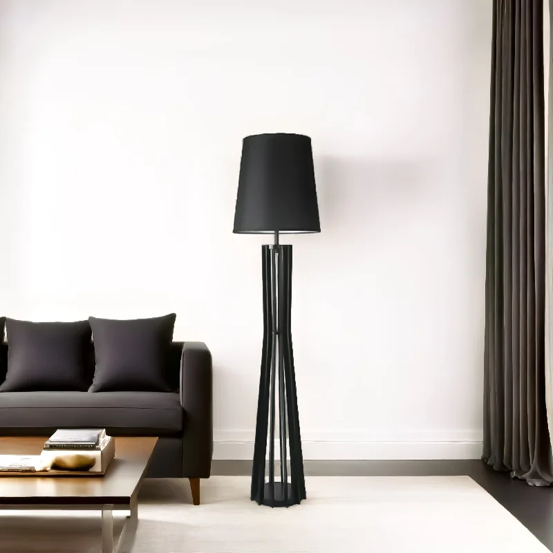 Metal Floor Lamp with a Matte Black Finish for a Sleek LookComo Floor Lamp in Black or Wood/Beige Metal Floor Lamp with a Matte Black Finish for a Sleek LookComo Floor Lamp in Black or Wood/Beige