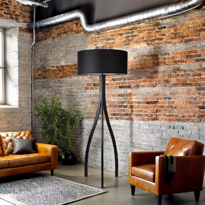 Bohemian Inspired Floor Lamp for Eclectic Home DecorDenmark Floor Lamp in Black or Wooden/Off White Bohemian Inspired Floor Lamp for Eclectic Home DecorDenmark Floor Lamp in Black or Wooden/Off White