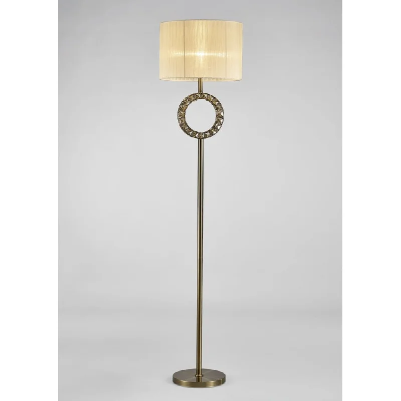 Modern Minimalist Floor Lamp for Contemporary Living RoomsDiyas IL31531 Florence Floor Lamp Cream Shade Antique Brass/Crystal Modern Minimalist Floor Lamp for Contemporary Living RoomsDiyas IL31531 Florence Floor Lamp Cream Shade Antique Brass/Crystal