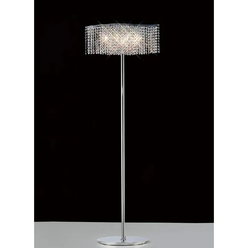 Metal Floor Lamp with a Matte Black Finish for a Sleek LookDiyas IL30576 Fabio Floor Lamp 4 Light Polished Chrome/crystal Metal Floor Lamp with a Matte Black Finish for a Sleek LookDiyas IL30576 Fabio Floor Lamp 4 Light Polished Chrome/crystal