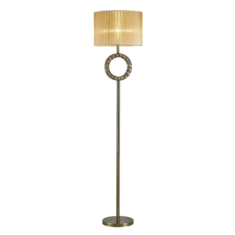 Victorian Style Floor Lamp for Traditional and Elegant InteriorsDiyas IL31721 Florence Round Floor Lamp With Soft Bronze Shade 1 Light Antique Brass/Crystal Victorian Style Floor Lamp for Traditional and Elegant InteriorsDiyas IL31721 Florence Round Floor Lamp With Soft Bronze Shade 1 Light Antique Brass/Crystal