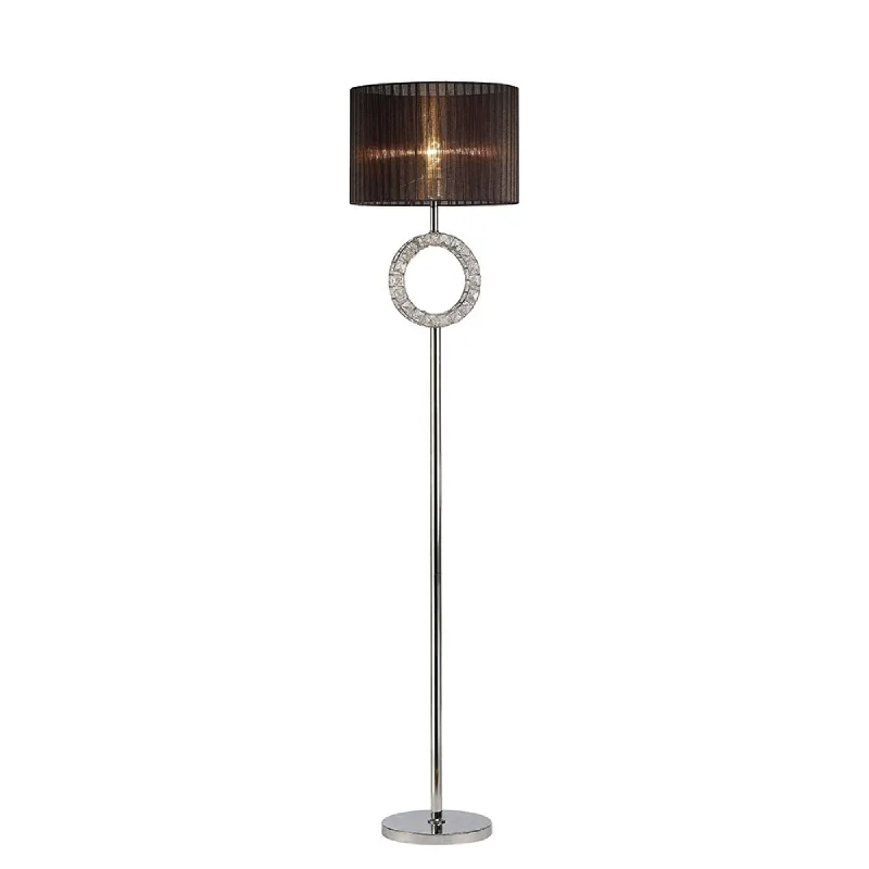 Marble Base Floor Lamp for a Touch of LuxuryDiyas IL31725 Florence Round Floor Lamp With Black Shade 1 Light Polished Chrome/Crystal Marble Base Floor Lamp for a Touch of LuxuryDiyas IL31725 Florence Round Floor Lamp With Black Shade 1 Light Polished Chrome/Crystal