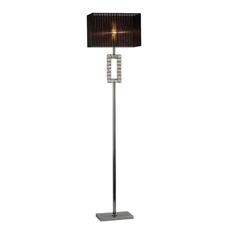 Victorian Style Floor Lamp for Traditional and Elegant InteriorsDiyas IL31727 Florence Renctangle Floor Lamp With Black Shade 1 Light Polished Chrome/Crystal Victorian Style Floor Lamp for Traditional and Elegant InteriorsDiyas IL31727 Florence Renctangle Floor Lamp With Black Shade 1 Light Polished Chrome/Crystal