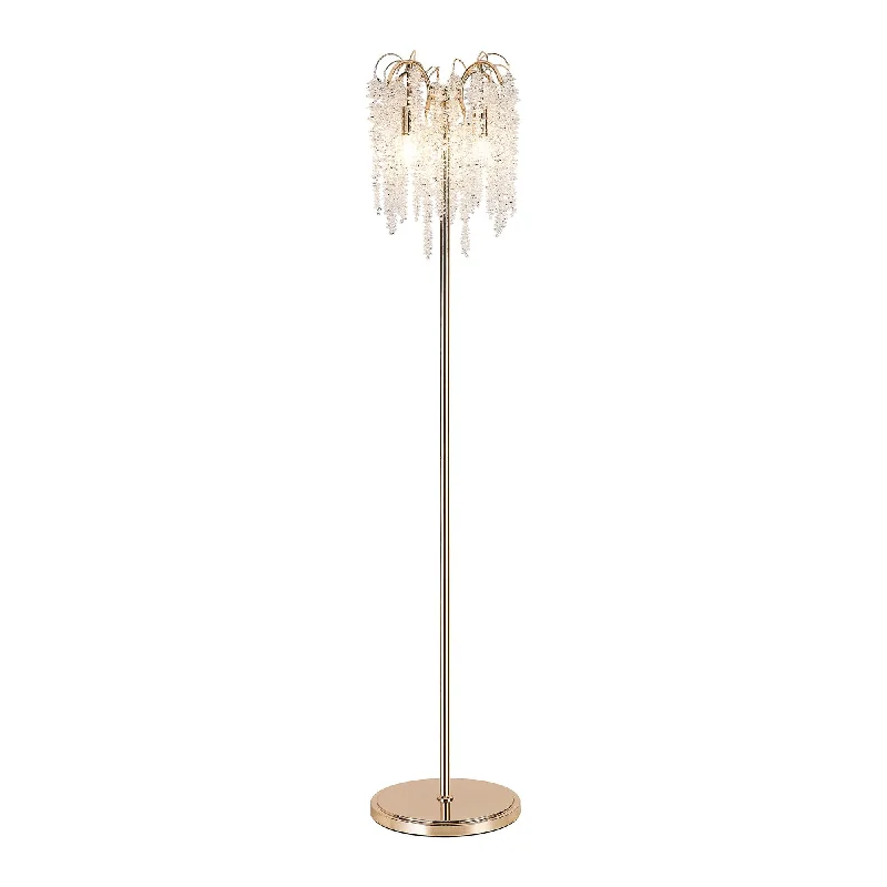  Way Switch Floor Lamp for Multiple Light Intensity LevelsDiyas IL32901 Wisteria Floor Lamp 4 Light E14 French Gold / Crystal