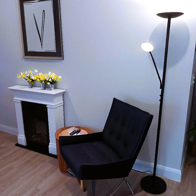 Rustic Farmhouse Style Floor Lamp for Cozy BedroomsEden Mother and Child LED Floor Lamp 23w in Antique Brass, Black or Satin Chrome Rustic Farmhouse Style Floor Lamp for Cozy BedroomsEden Mother and Child LED Floor Lamp 23w in Antique Brass, Black or Satin Chrome