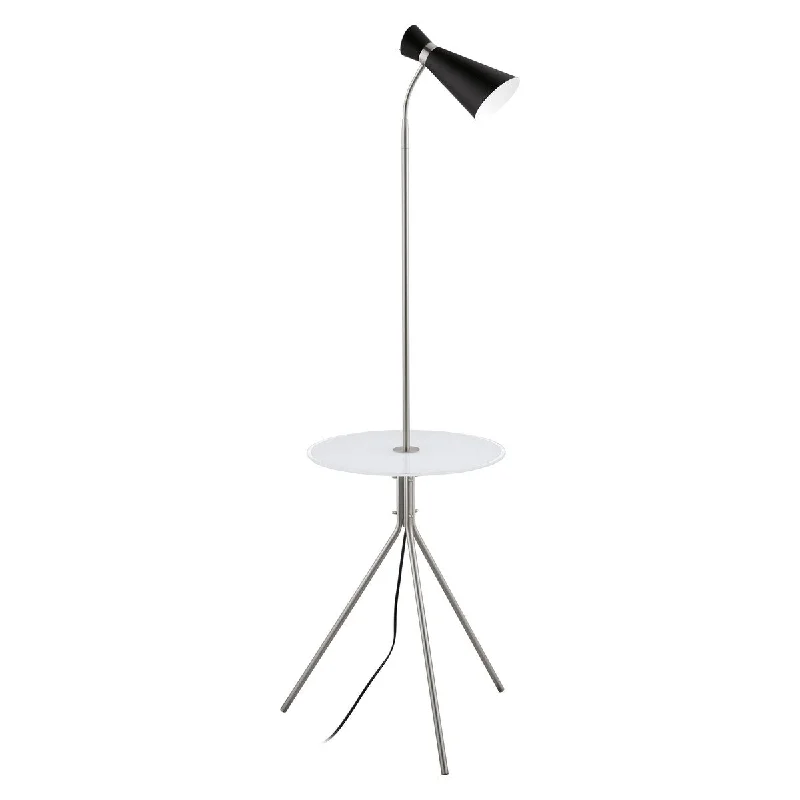 Dimmable Floor Lamp for Adjustable Lighting AmbianceEglo Policara 1-Light Matte Nickel Floor Lamp with WhiteClear Rim Glass Table Top Dimmable Floor Lamp for Adjustable Lighting AmbianceEglo Policara 1-Light Matte Nickel Floor Lamp with WhiteClear Rim Glass Table Top
